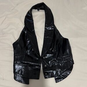 AFRM Black Halter Vest with Buttons